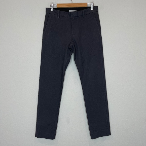 Vince Pants Men's 30 Flat Front Trousers Gray Slim Fit Stretch Cotton Blend - Picture 1 of 14